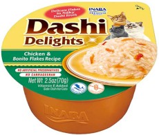 INABA Cat Dashi Delights Kawałki Kurczaka z Płatkami Bonito w bulionie 70g