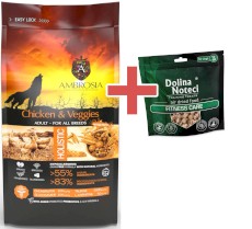 AMBROSIA Dog Adult Chicken / Veggies Kurczak i Warzywa 2kg + GRATIS DOLINA NOTECI