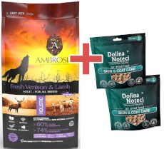 AMBROSIA Dog Adult Fresh Venison / Lamb Świeża Dziczyzna i Jagnięcina 12kg + GRATIS DOLINA NOTECI