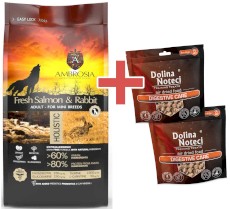 AMBROSIA Dog Adult Mini Sensitive Fresh Salmon / Rabbit Świeży Łosoś i Królik 5kg + GRATIS DOLINA NOTECI