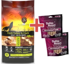 AMBROSIA Dog Adult Fresh Turkey / Duck Świeży Indyk i Kaczka 12kg + GRATIS DOLINA NOTECI