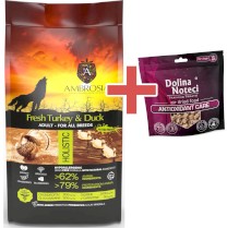 AMBROSIA Dog Adult Fresh Turkey / Duck Świeży Indyk i Kaczka 2kg + GRATIS DOLINA NOTECI