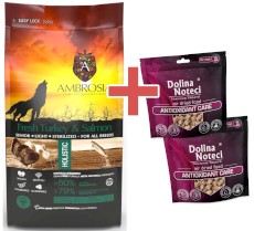 AMBROSIA Dog Senior Light Sterilized Fresh Turkey / Salmon Świeży Indyk i Łosoś 12kg + GRATIS DOLINA NOTECI