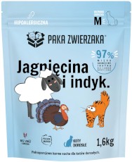 PAKA ZWIERZAKA Jagnięcina i Indyk M bez zbóż dla kotów 1,6kg