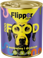 DOLINA NOTECI FLIPPER Classic Dog Food z Wołowiną i Drobiem dla 800g