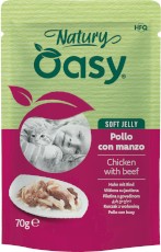 OASY Cat Natury Soft Jelly Kurczak Wołowina w galaretce Saszetka 70g