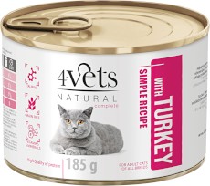 4VETS Natural z Indykiem dla kota 185g