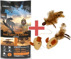 AMBROSIA Cat Adult / Sterilized Fresh Salmon / Chicken Świeży Łosoś i Kurczak 5kg + MYSZKI GRATIS!