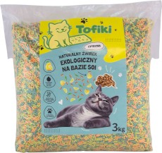 TOFIKI Żwirek sojowy zbrylający Cytryna 3kg