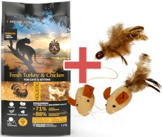 AMBROSIA Cat Kitten / Adult Fresh Turkey / Chicken Świeży Indyk i Kurczak 1,5kg + MYSZKI GRATIS!