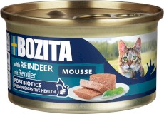 BOZITA Mousse Salmon Mus z Reniferem bez zbóż dla kota Puszka 85g