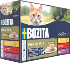 BOZITA Mousse Farm Mix Mus bez zbóż dla kota 12x85g