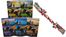 AMBROSIA Dog  Zestaw Startowy dla psa 5 x 100g + Zabawka