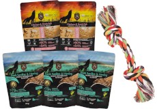 AMBROSIA Dog Puppy Zestaw Startowy 5 x 100g + Zabawka