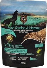 AMBROSIA Dog Puppy Mediterranean Fresh Sardine / Herring Świeże Ryby 100g ⬛⬛BLACKWEEK⬛⬛