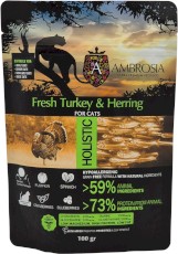 AMBROSIA Cat Senior / Adult Sterilized Light Fresh Turkey / Herring Świeży Indyk i Śledź 100g ⬛⬛BLACKWEEK⬛⬛