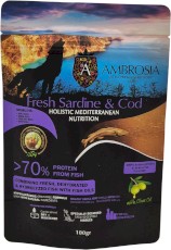 AMBROSIA Dog Senior Light Mediterranean Fresh Sardine / Cod Świeże Ryby 100g ⬛⬛BLACKWEEK⬛⬛