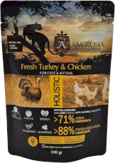 AMBROSIA Cat Kitten / Adult Fresh Turkey / Chicken Świeży Indyk i Kurczak 100g ⬛⬛BLACKWEEK⬛⬛