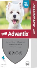 ADVANTIX Krople dla psa na kleszcze pchły M 4-10kg 1szt.