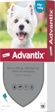 ADVANTIX Krople dla psa na kleszcze pchły M 4-10kg 4szt.