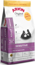 ARION Original Sensitive Adult Medium Lamb 12kg+3kg GRATIS