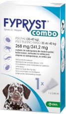 FYPRYST Combo Psy 20-40kg Krople na kleszcze pchły 1szt.