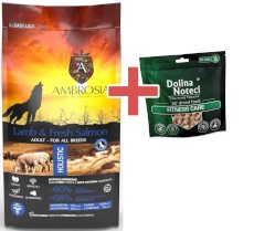 AMBROSIA Dog Adult Lamb / Fresh Salmon Jagnięcina i Świeży Łosoś 2kg + GRATIS DOLINA NOTECI