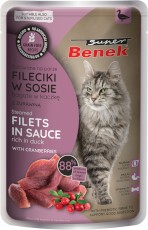 SUPER BENEK Filiecki w sosie na parze Kaczka z Żurawiną bez zbóż 85g