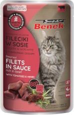 SUPER BENEK Filiecki w sosie na parze Wołowina z Pomidorami bez zbóż 85g