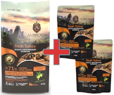 AMBROSIA Dog Senior Light Mediterranean Fresh Turkey Świeży Indyk 1,5kg + 200g GRATIS