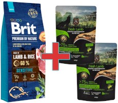 BRIT Premium by Nature Lamb / Rice Sensitive 15kg + 200g Karmy SuperPremium GRATIS !!