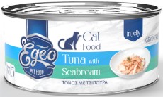 EGEO Cat Food Adult Tuńczyk z Doradą w Galaretce dla kota Puszka 85g