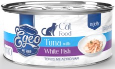 EGEO Cat Food Adult Tuńczyk z Granikiem w Galaretce dla kota Puszka 85g