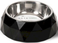 GLEE Food Drink Bowl Diamond Black Miska z stalową wkładką S 160ml