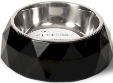 GLEE Food Drink Bowl Diamond Black Miska z stalową wkładką L 700ml