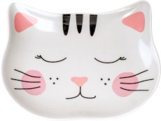 GLEE Cat Food Plate Purrr White Pink Talerz ceramiczny dla kota