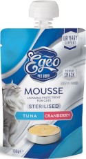 EGEO Cat Mousse Sterilised Urinary Support Mus Tuńczyk z Żurawiną dla kota 100g