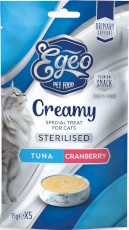 EGEO Cat Creamy Sterilised Urinary Support Pasta Tuńczyk z Żurawiną dla kota 5szt