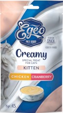 EGEO Cat Creamy Kitten Pasta Kurczak z Żurawiną dla kociąt 5szt