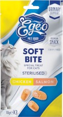 EGEO Cat Soft Bite Sterilised Urinary Support Kąski Kurczaka z Łososiem dla kota 3szt.