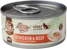 PERFECT PET FISI Cat Adult Pure Meat Kurczak Wołowina w Rosole dla kota 80g