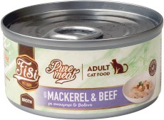 PERFECT PET FISI Cat Adult Pure Meat Makrela Wołowina w Rosole dla kota 80g