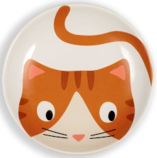 GLEE Cat Food Plate Wiggle Grey Orange Talerz ceramiczny dla kota