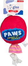 GLEE Lollipop Rope Squeaky Red zabawka dla psa w kształcie lizaka z liną i piszczałką