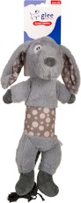 GLEE Bunny Spotty Squeaky pluszowy królik dla psa z liną i piszczałką