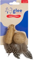 GLEE For Cats Naturals myszka i piłka z juty z piórkami dla kota