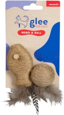 GLEE For Cats Naturals rybka i piłka z juty z piórkami dla kota