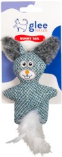 GLEE For Cats pluszowy króliczek z piórkowym ogonkiem dla kota niebieski
