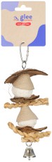 GLEE For Birds Naturalna zabawka Clown z kokosa i dzwoneczkiem dla papug 20 cm