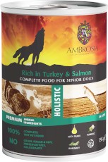 AMBROSIA Senior Turkey & Salmon with Pears 395g - mokra karma dla psa seniora